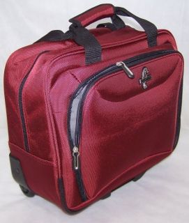 ATLANTIC COMPASS Luggage Wheeled Carry On Tote Ruby Burgundy NEW