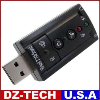 PC USB 3D External Sound Card 7 1 Channel Audio Adapter