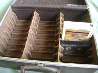 Old Used Brown Audio Tape Cassette 8 Track Storage Case 24 Slot Holder 