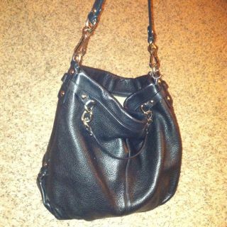 Authentic Black Leather Coach Handbag Brooke Duffel