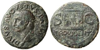 Augustus Posthumous AE as Provident Altar Ric 81 Fine Authentic 