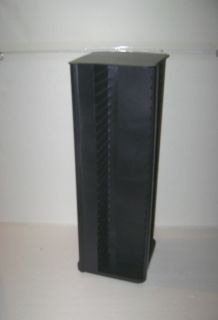 Black Laserline Audio Cassette Tape 100 Case Holder Rotating Tower 