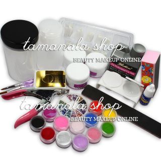 Nail Art Kit Set Acrylic Liquid Powder Brush Pen File Rhinestone for 