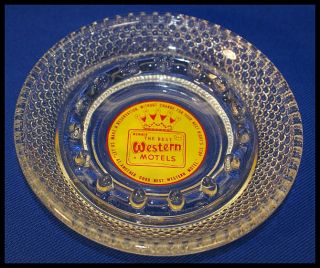 Vintage Best Western Hotel Bubble Drop Clear Glass Ashtray ★ Free 