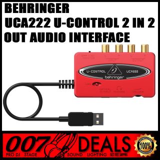 BEHRINGER UCA222 U CONTROL AUDIO INTERFACE 2 IN 2 OUT USB 