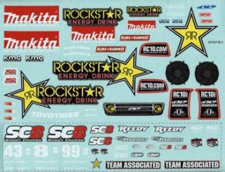 Team Associated AE 89458 Decal Sheet Rockstar Makita SC8E