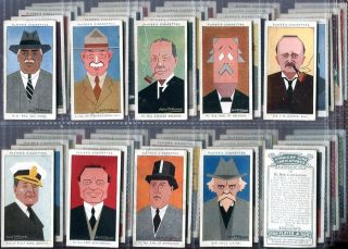 Tobacco Card Set John Player Sons Straight Line Caricatures 