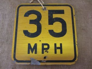  35 MPH Speed Limit Street Sign Old Antique Signs Goverment 6948