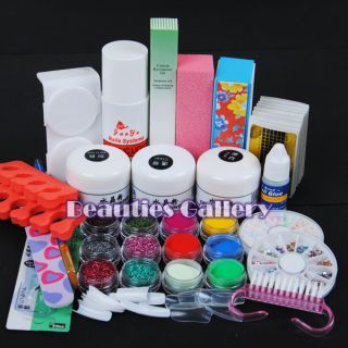 Acrylic Powder Liquid Kits Nail Art Tips Kit Dust Polish Set Kits UV 