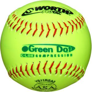  asa super green dot protac sp ball yel dz one dozen worth softballs 