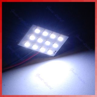   12 LED SMD 1206 Interior Room Dome Door Auto Car Light Lamp Bulb White