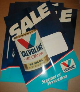 Valvoline Auto Transmission Fluid + Racing Motor oil Can dealer poster 