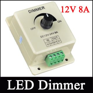 New LED Light Dimmer Brightness Adjustable Control 12V 8A