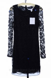 Diane Von Furstenberg 4 s New Zarita Dress Black Lace LS Designer 