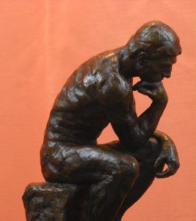 Signed Thinker Bronze Statue Sculpture Auguste Rodin