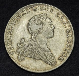 1765, Saxony, Frederick Augustus III. Silver Thaler Coin. Early bust