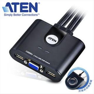 New Aten CS22U 2 Port USB Cable KVM Switch Keyboard Video
