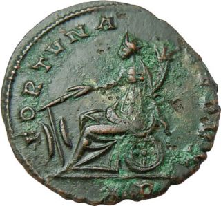 Aurelian AE Antoninianus Fortuna rudder & cornucopiae Authentic Roman 