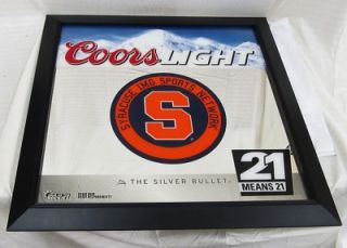 Coors Light Syracuse Su IMG Sports Network Beer Mirror New 28X28 