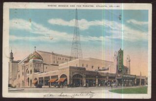 Postcard Atlanta GA Shrine Mosque Fox Theater 1920S