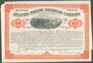 Atlantic and Pacific Railroad Company Stock Certificate 1910