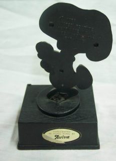 Peanuts Vintage Worlds Greatest Dancer Snoopy Plastic Plaque Trophy 