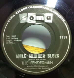 The Fendermen Mule Skinner Blues Torture 7 VG Soma 1137 Vinyl 45 