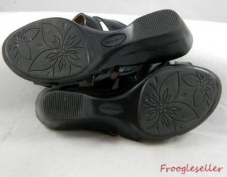 Solos Womens Auden Slide Sandals Shoes 7 5 w Black Patent Leather 