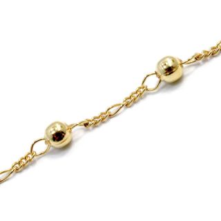 Gold 18K GF Bracelet Girl Baby Birth Gift Chain Ball 5 Adjustable 