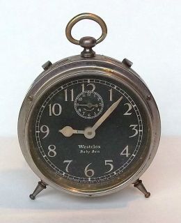 Antique 1920 Westclox BABY BEN Windup Alarm Clock with Peg Legs Small 