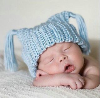 Newborn Large Baby Beanie Teddy Ears Flower Crochet Knit Girl Boy 