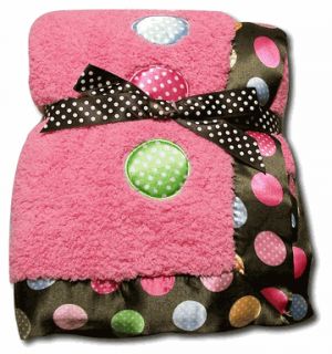Baby Boom Confetti Dot Accents Plush Blanket with Embroidery