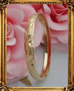 Baby Girls 14k Gold Bangle Bracelet Engraved 9 24 Month