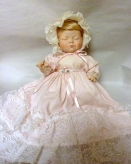 OOAK BISQUE St. George BABY GIRL BAPTISM DOLL Florida STATE FAIR ENTRY