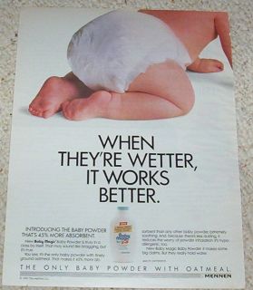 1990 Ad Baby Magic Powder Diaper Baby Mennen Print Ad