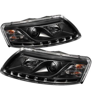 05 07 AUDI A6 RS6 C5 DRL LED HALO PROJECTOR HEADLIGHTS BLACK (LEFT 