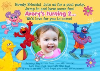 Abby Cadabby Elmo Sesame Street Custom Photo Birthday Invitations
