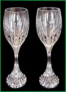GORGEOUS BACCARAT CRYSTAL MASSENA TALL WATER STEMS ~ GOBLETS 