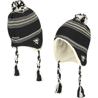Pittsburgh Penguins Reebok Tassle Knit Hat with Pom KG78Z