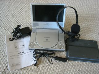 Audiovox D1708 7 LCD Portable DVD Player Monitor Combo Battery 