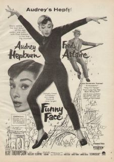   Face 1957 Vintage Musical Movie Ad Audrey Hepburn Fred Astaire