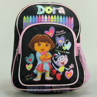   Jr Dora The Explorer Crayons Black 10 Toddler Backpack Mini