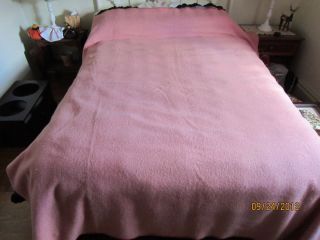 Vintage Salmon Pink Ayers of Lachute Pure 100% Wool Blanket Moth Proof 