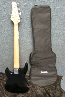 austin 5 string electric bass with case 5 strings