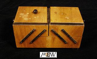 Vintage Wooden ArtDeco Cantilever Needlework Sewing Box