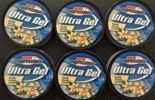 Auto Expressions Vanilla 6 Ultra Gel Canisters Air Fresheners Bulk 