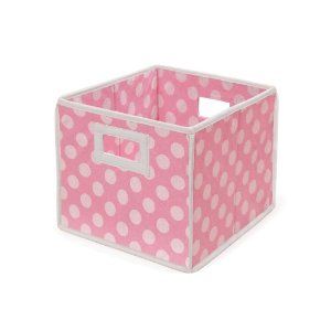 badger basket folding nursery basket storage cube pink dot 00220 these 