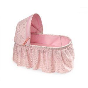 badger basket folding doll cradle with rosebud fabric pink 00362 this 