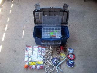 Bait Box Tackle Box with lures, hooks, and accessories