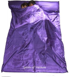 Double Purple Silk Liner Sack Sleeping Bag Liner Hostel